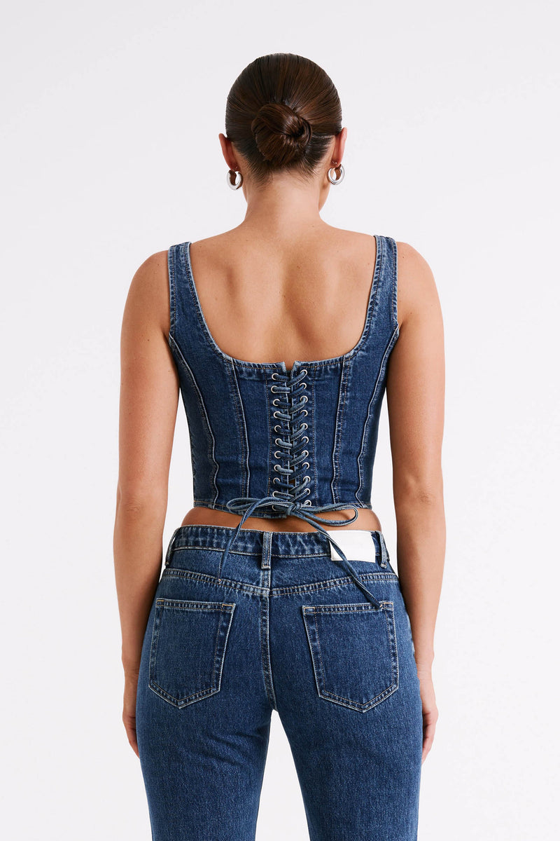 Women's Southern Clothing Boutique -Signature 8 The Denim Corset