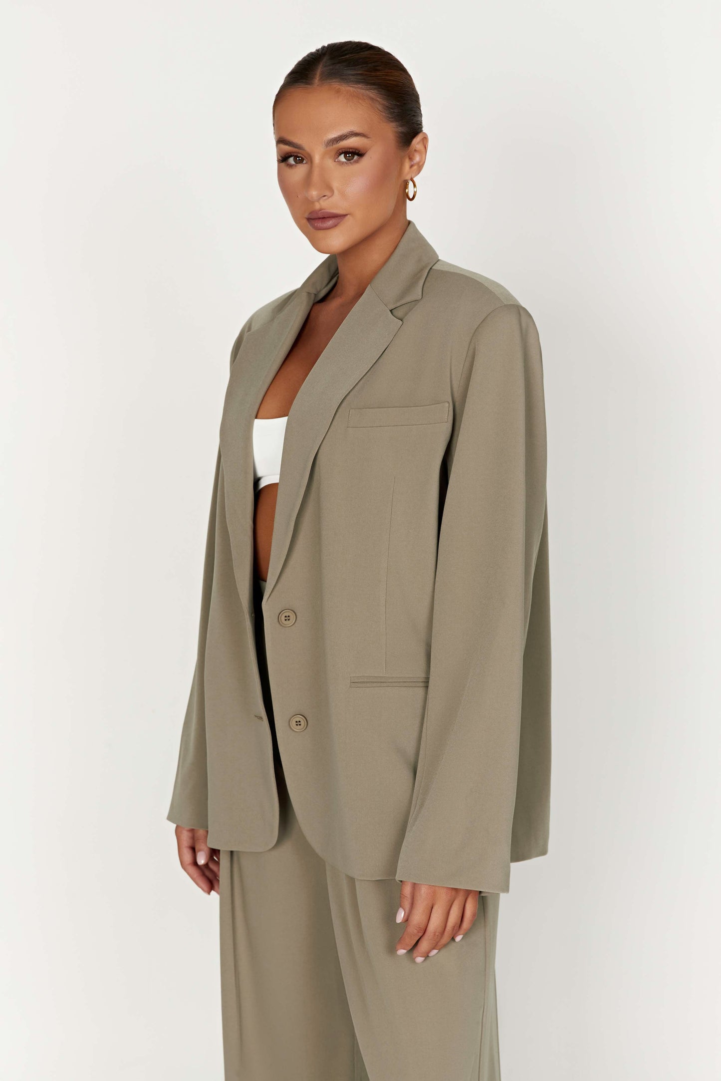 Simone Oversized Blazer - Olive