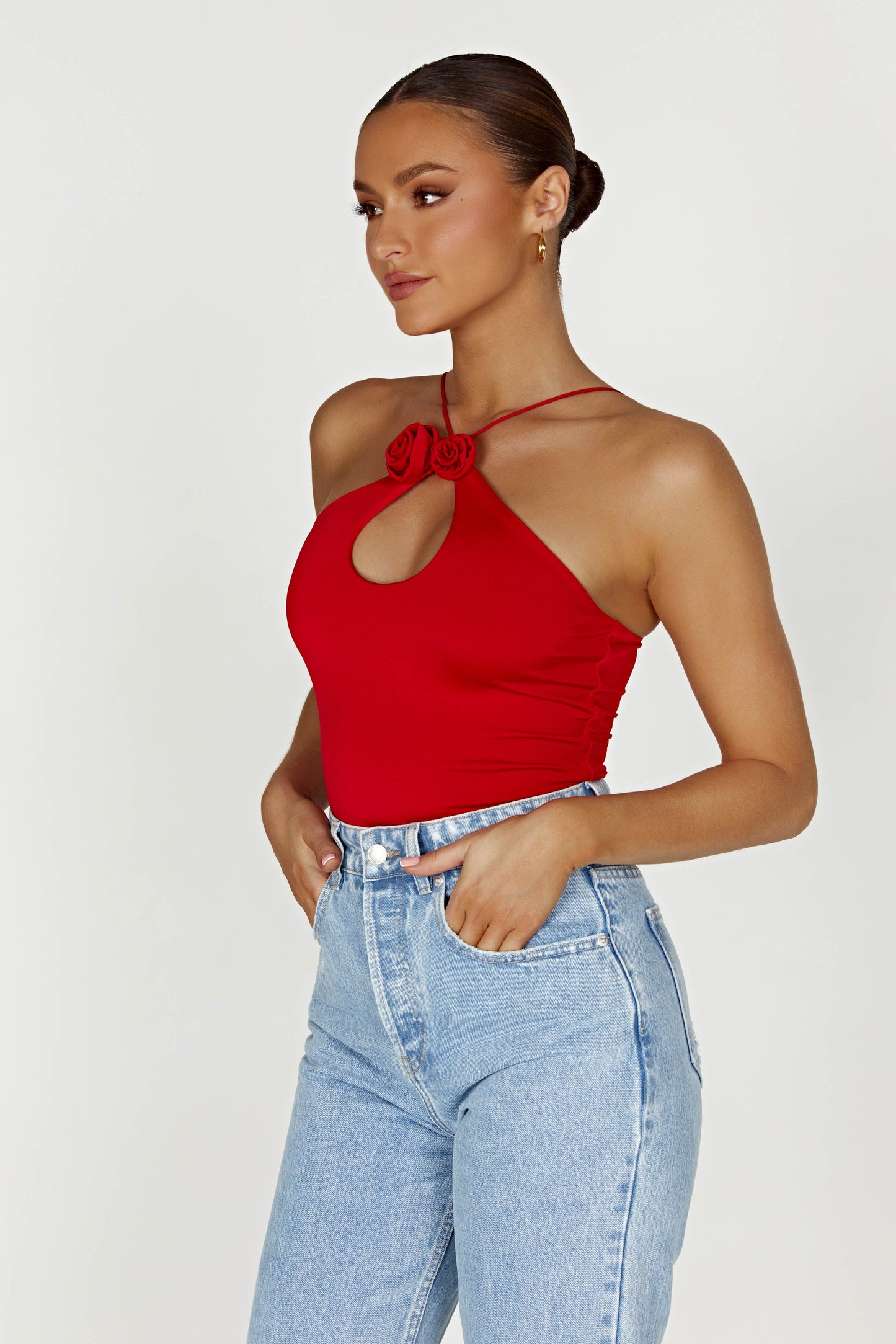 Adeline Rose Halter Top - Red