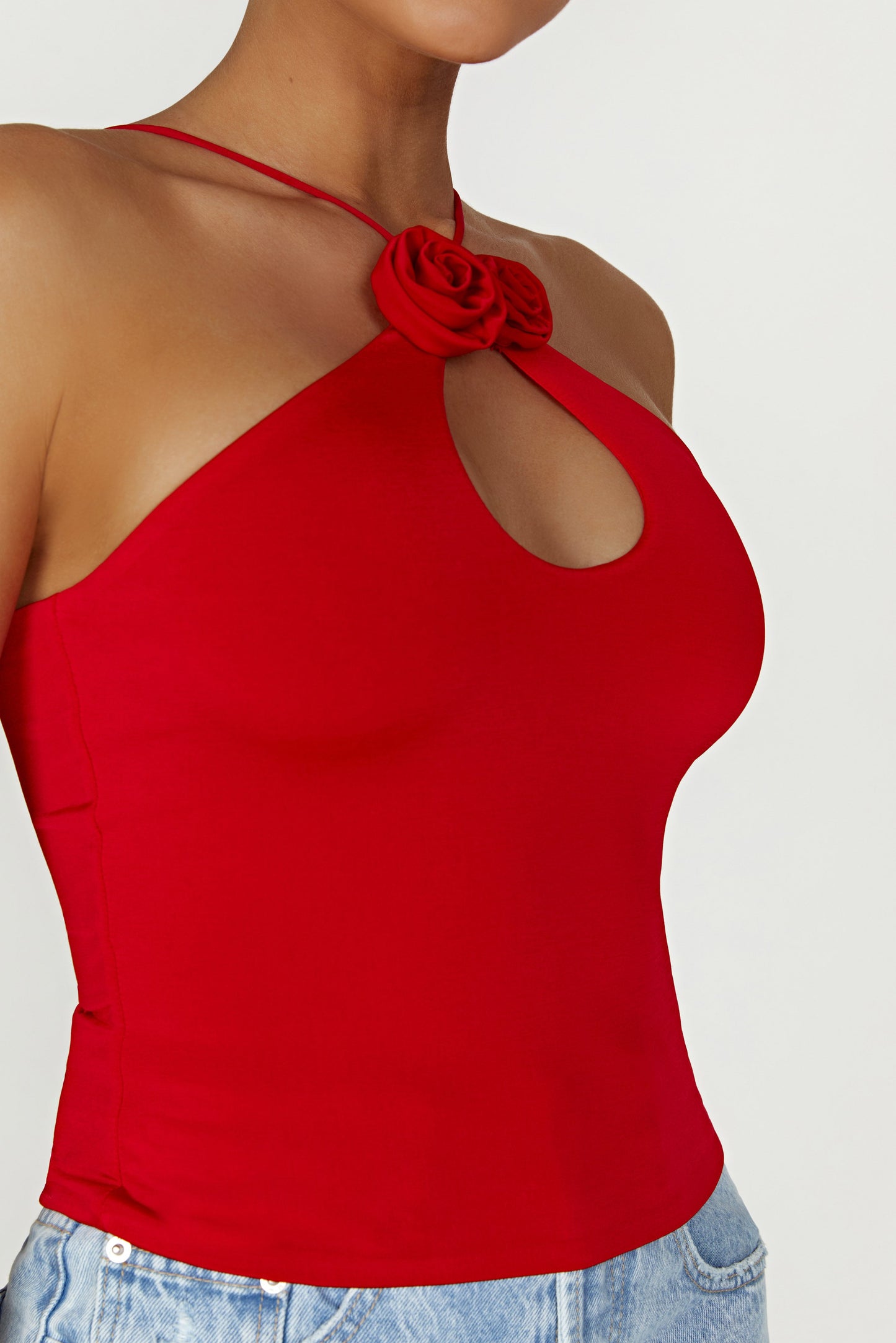 Adeline Rose Halter Top - Red