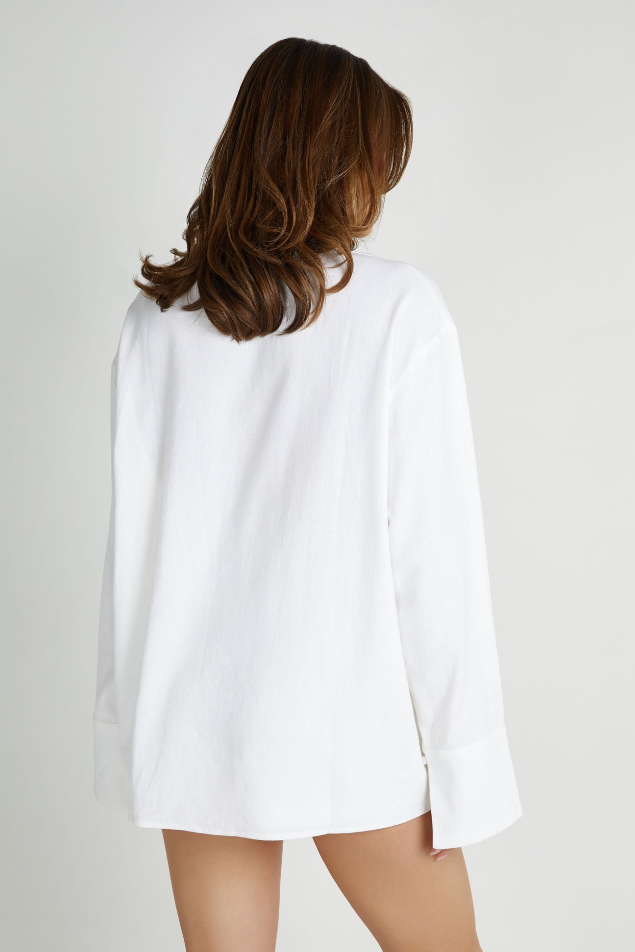 Tasha Oversized Linen Shirt - White - MESHKI