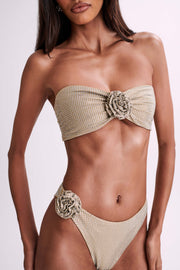 Noreen Rose Diamante Bikini Top - Nude