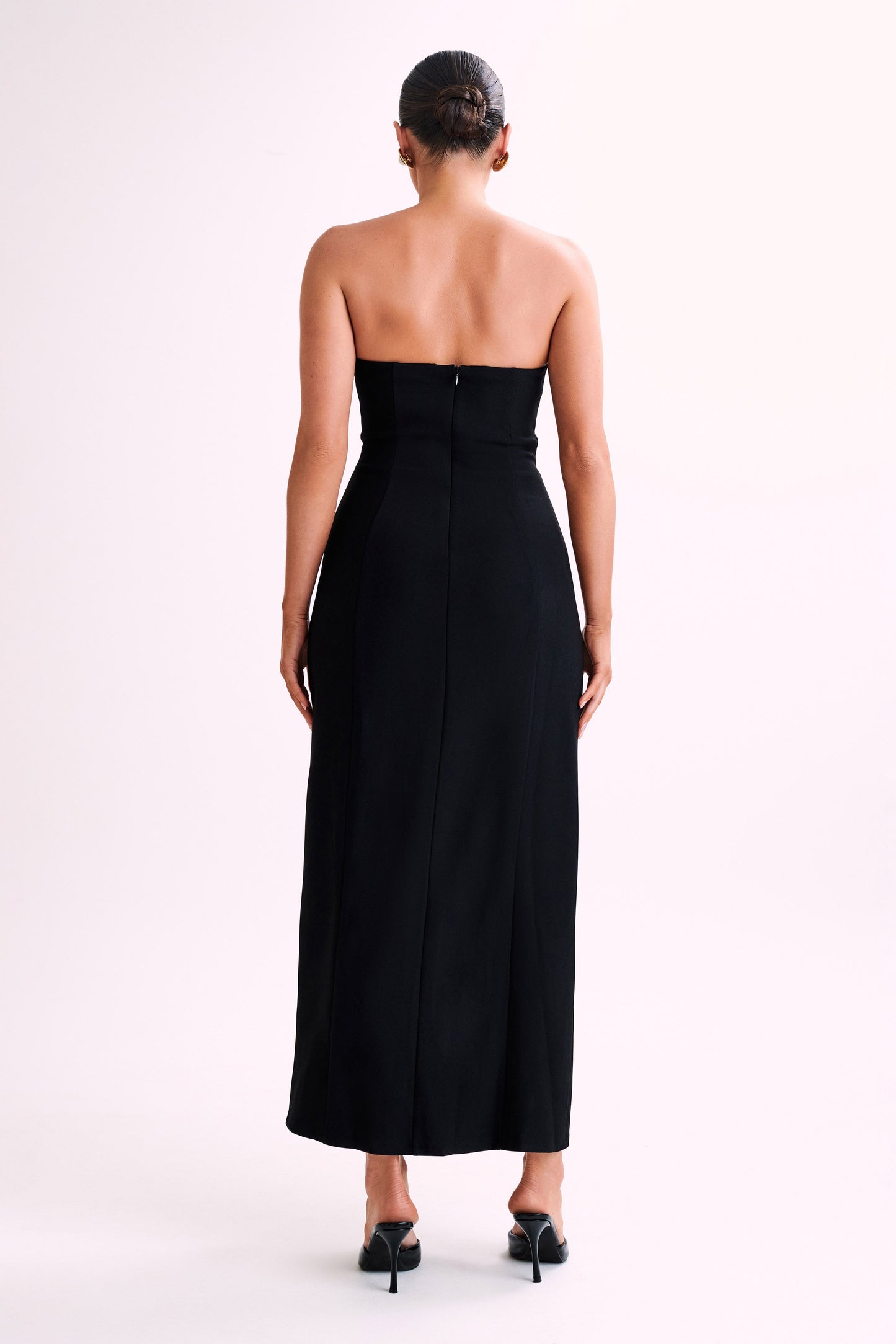 Haven Strapless Rose Maxi Dress - Black