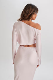 Violeta One Shoulder Satin Top - Fairy Floss Pink