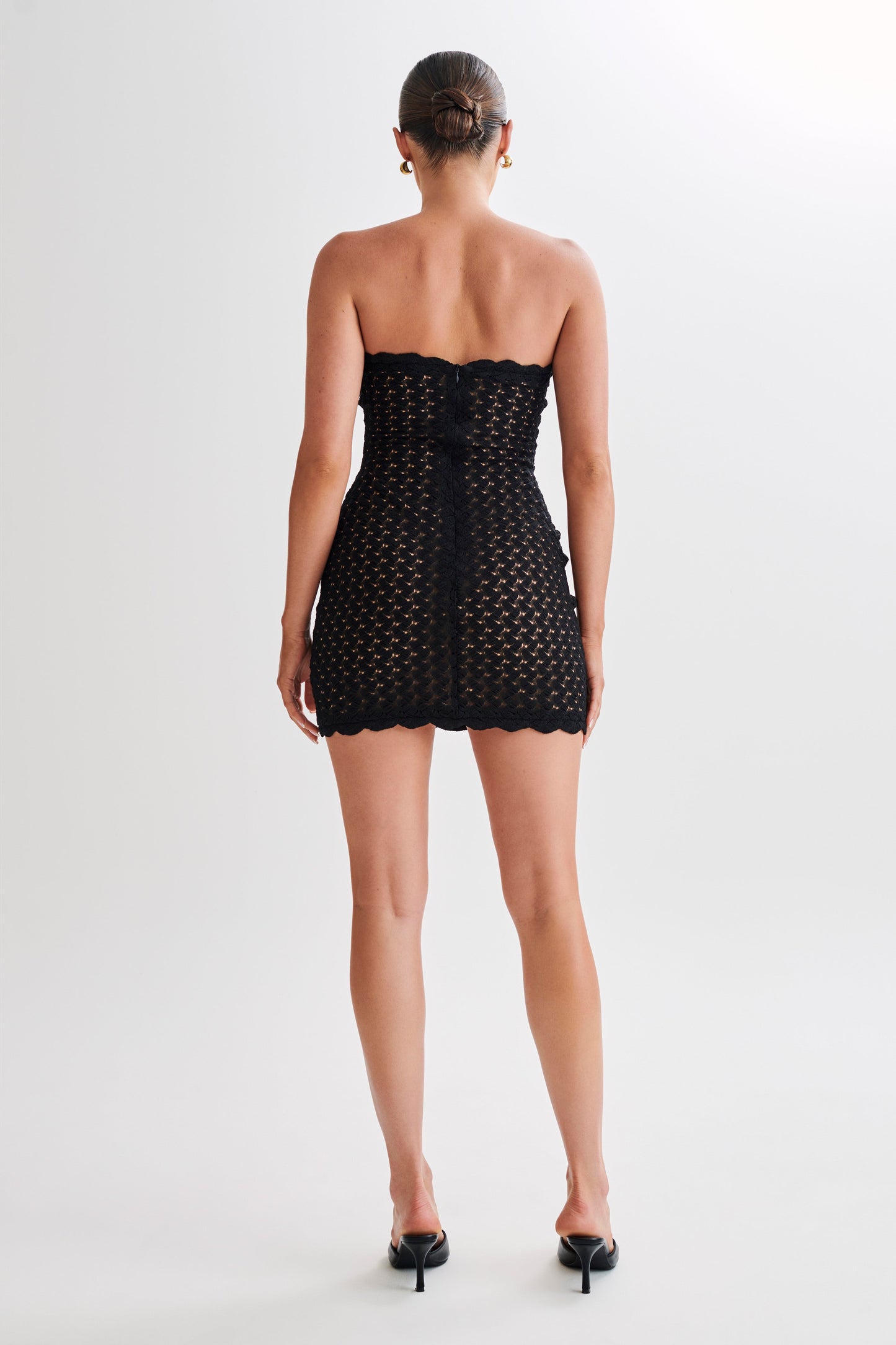 Amadea Lace Mini Dress - Black