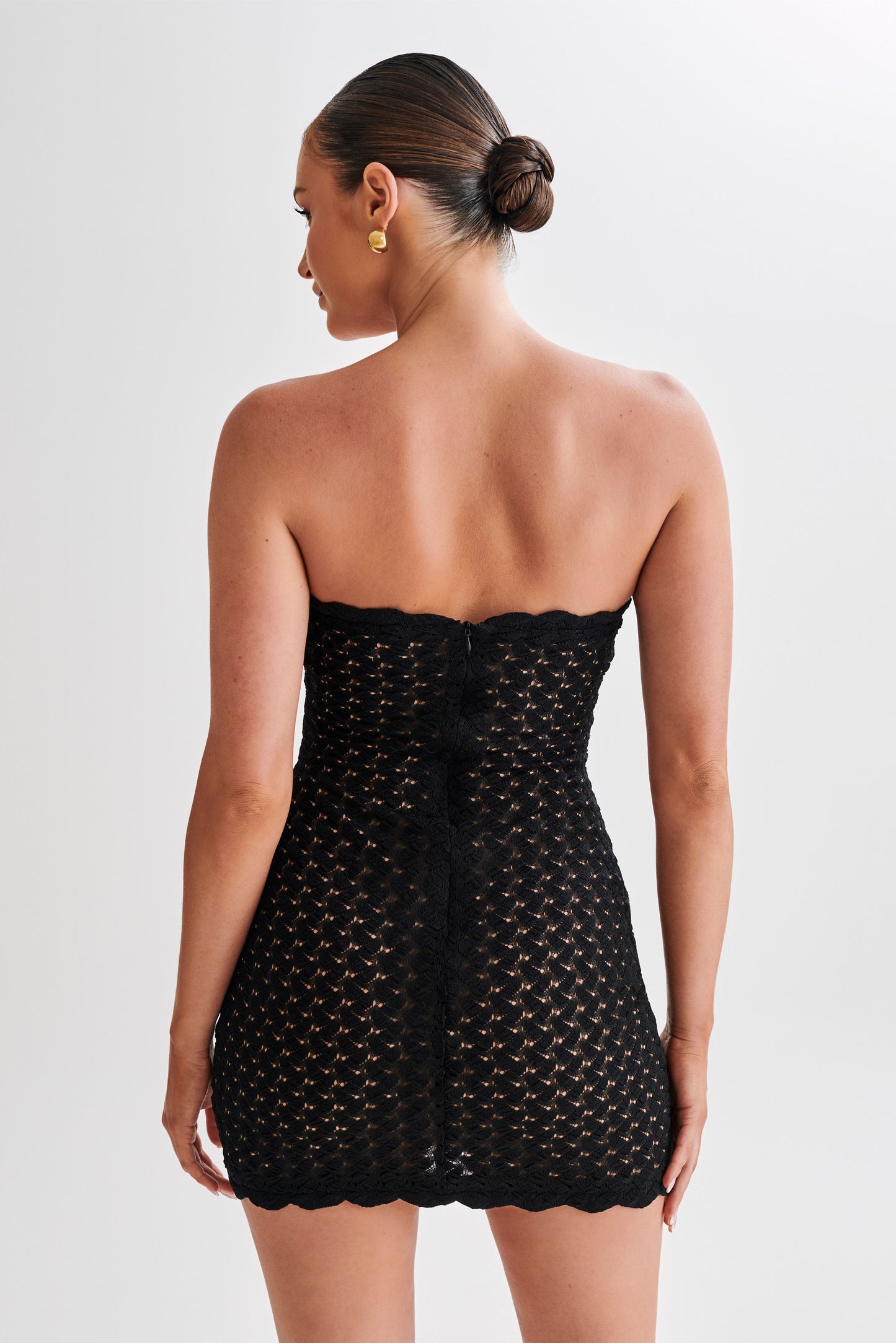 Amadea Lace Mini Dress - Black