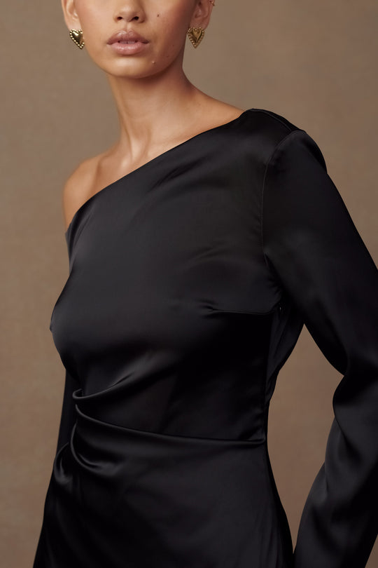 Collective Dress - Avery  Long Sleeve Maxi Dress - Black featured image