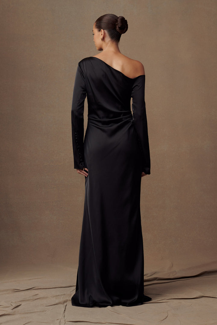 Avery Long Sleeve Maxi Dress - Black - MESHKI