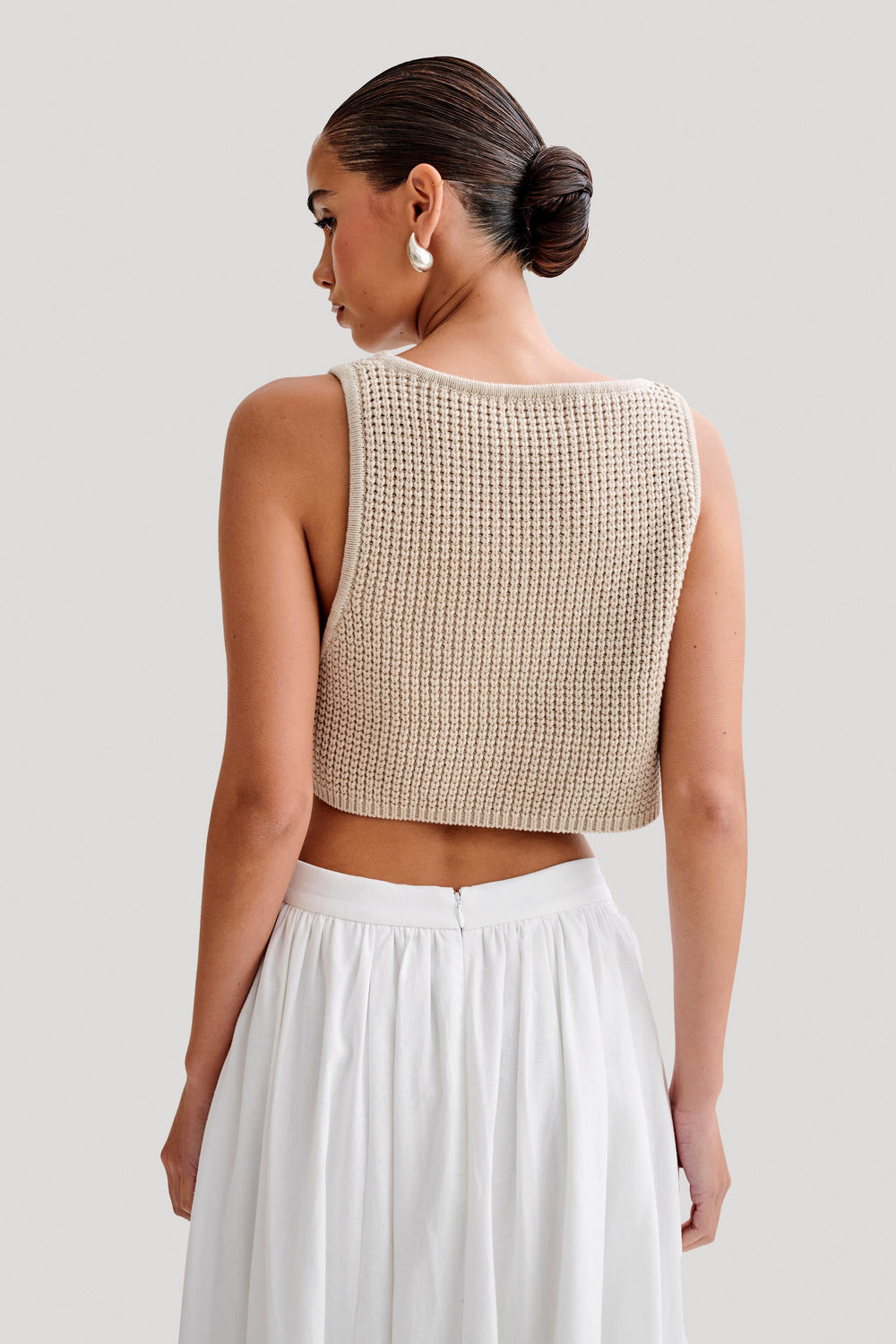 Gianni Sleeveless Knit Top - Natural