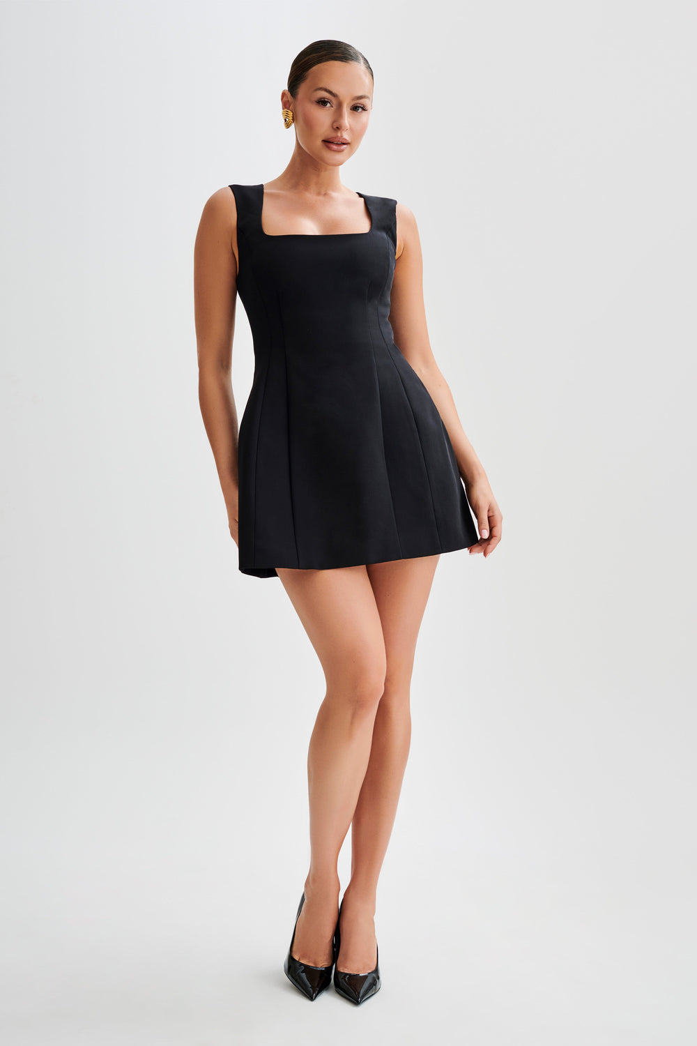 Lysandre Crepe Mini Dress - Black