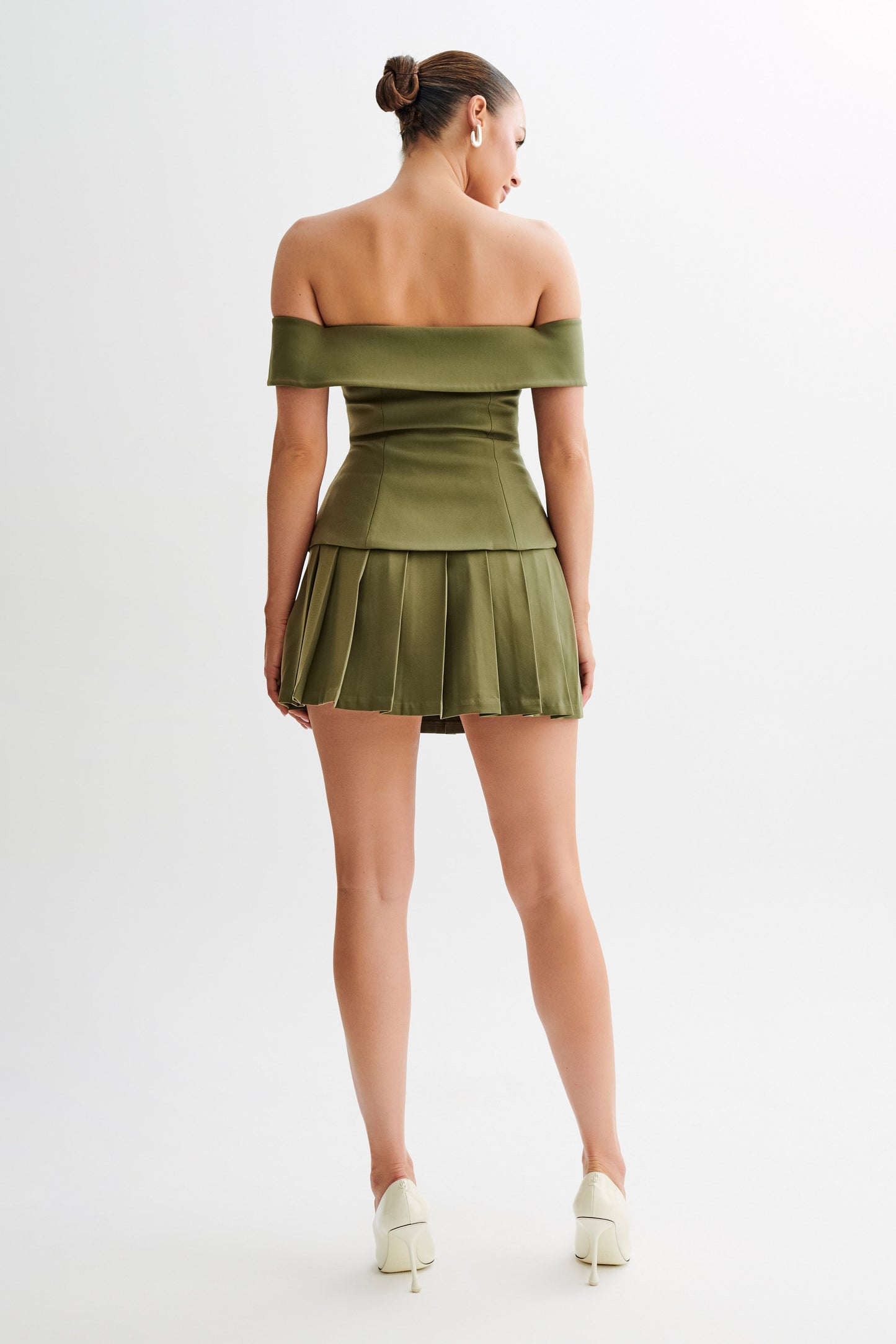 Krista Strapless Suiting Top - Military Olive