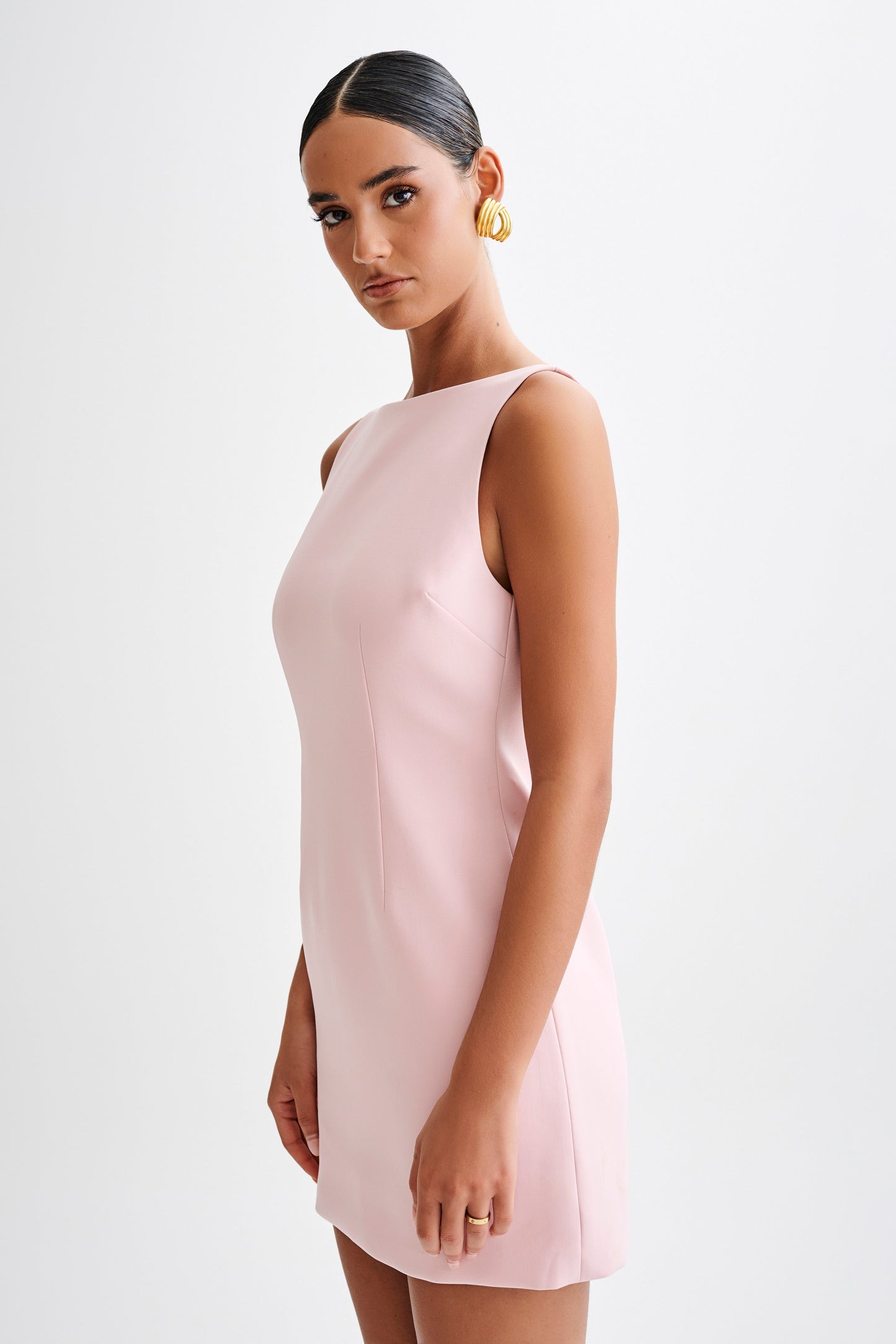 Angela Suiting Mini Dress - Baby Pink