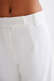 Franca Linen Wide Leg Pant - White