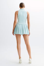 Mura Pleated Mini Skirt - Ice Blue