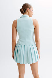 Mura Pleated Mini Skirt - Ice Blue