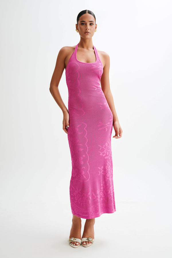 Collective Dress - Patrizia  Knit Halter Maxi Dress - Violet secondary image