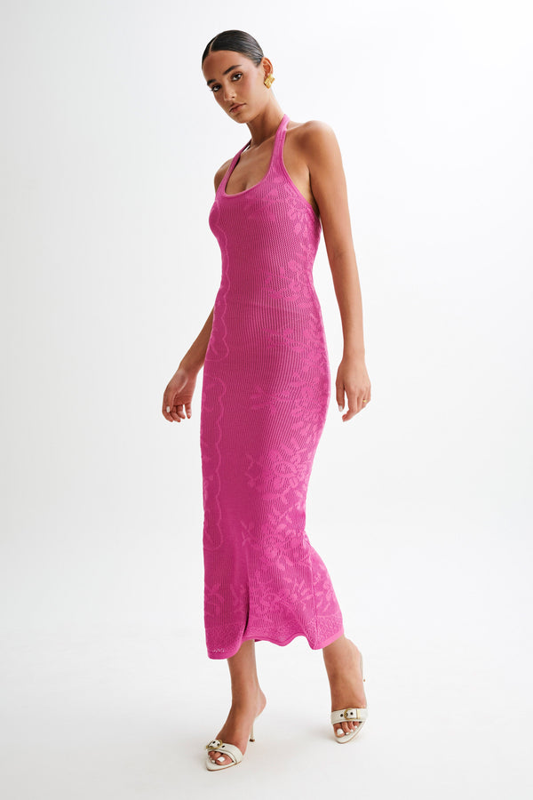 Collective Dress - Patrizia  Knit Halter Maxi Dress - Violet fifth image