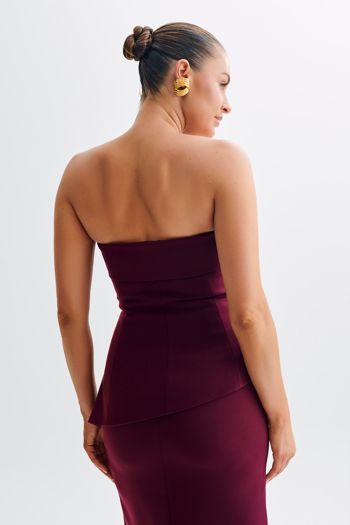 Micah Suiting Strapless Top - Plum