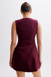 Lysandre Crepe Mini Dress - Plum