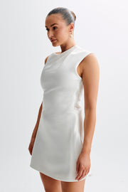 Granger Satin Structured Mini Dress - White