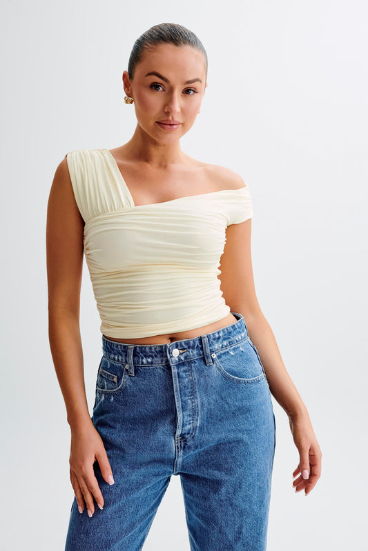 Nicki Cut Out Sleeveless Top - Lemon Sherbet