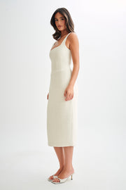 Calder Tweed Midi Dress - Ivory