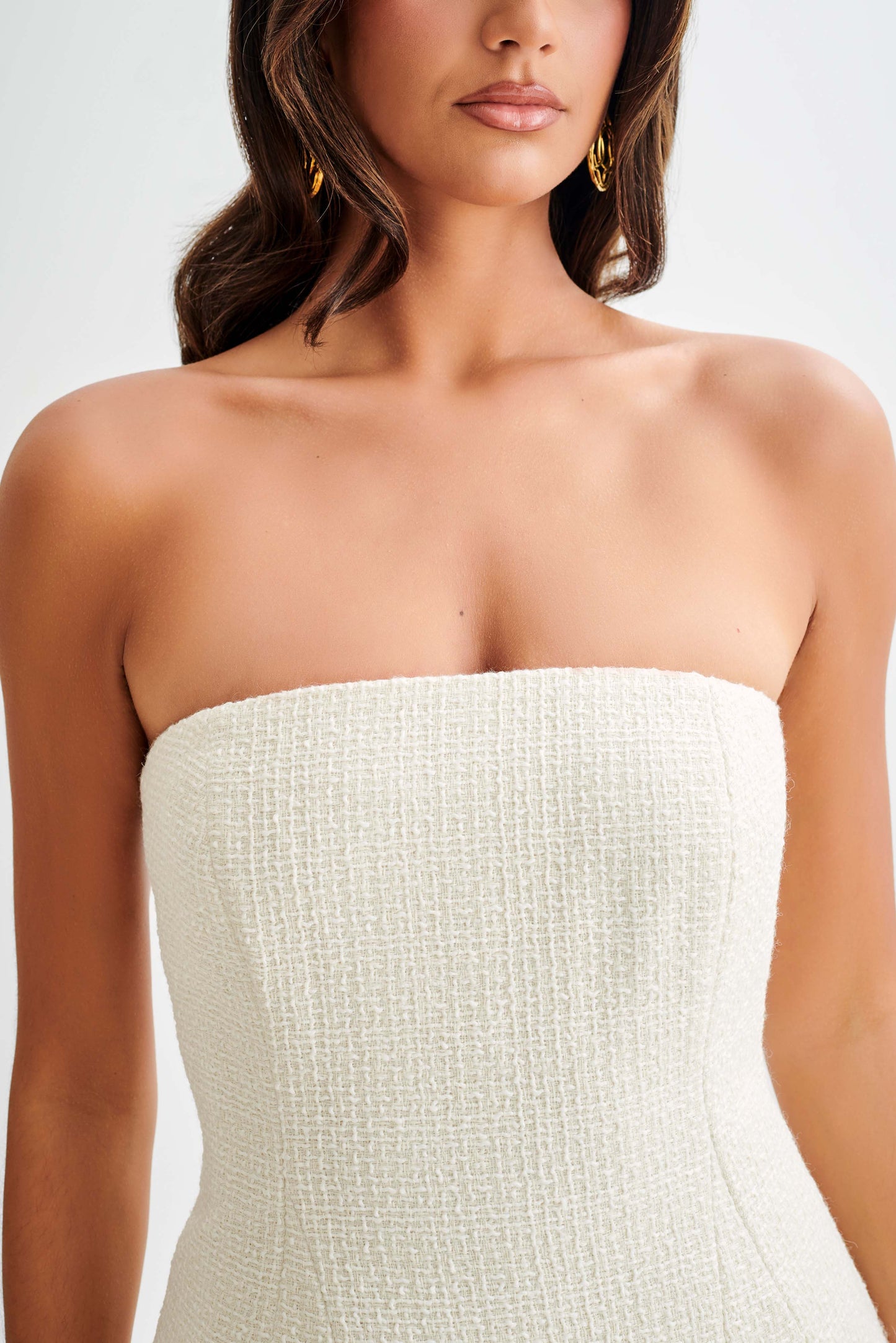 Cyrus Strapless Boucle Top - Ivory