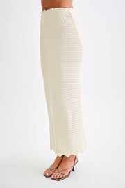 Kira Knit Maxi Skirt - Buttercream