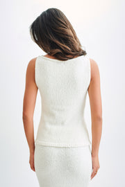 Mackie Boucle Longline Vest - White