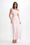 Kristina Satin Maxi Dress With Crochet - Ivory