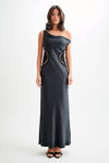 Kristina Satin Maxi Dress With Crochet - Ivory