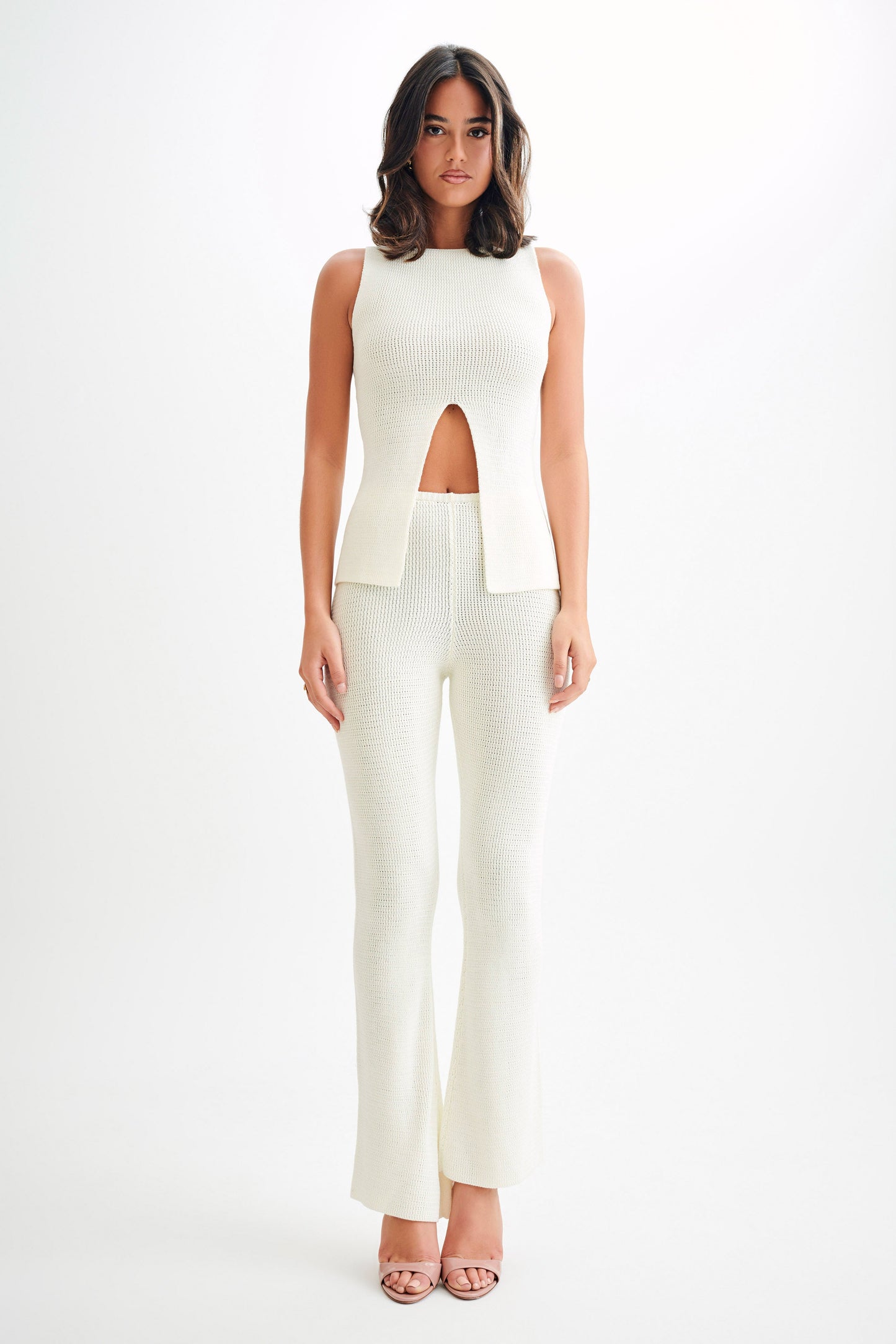 Ridley Straight Leg Knit Pant - Ivory