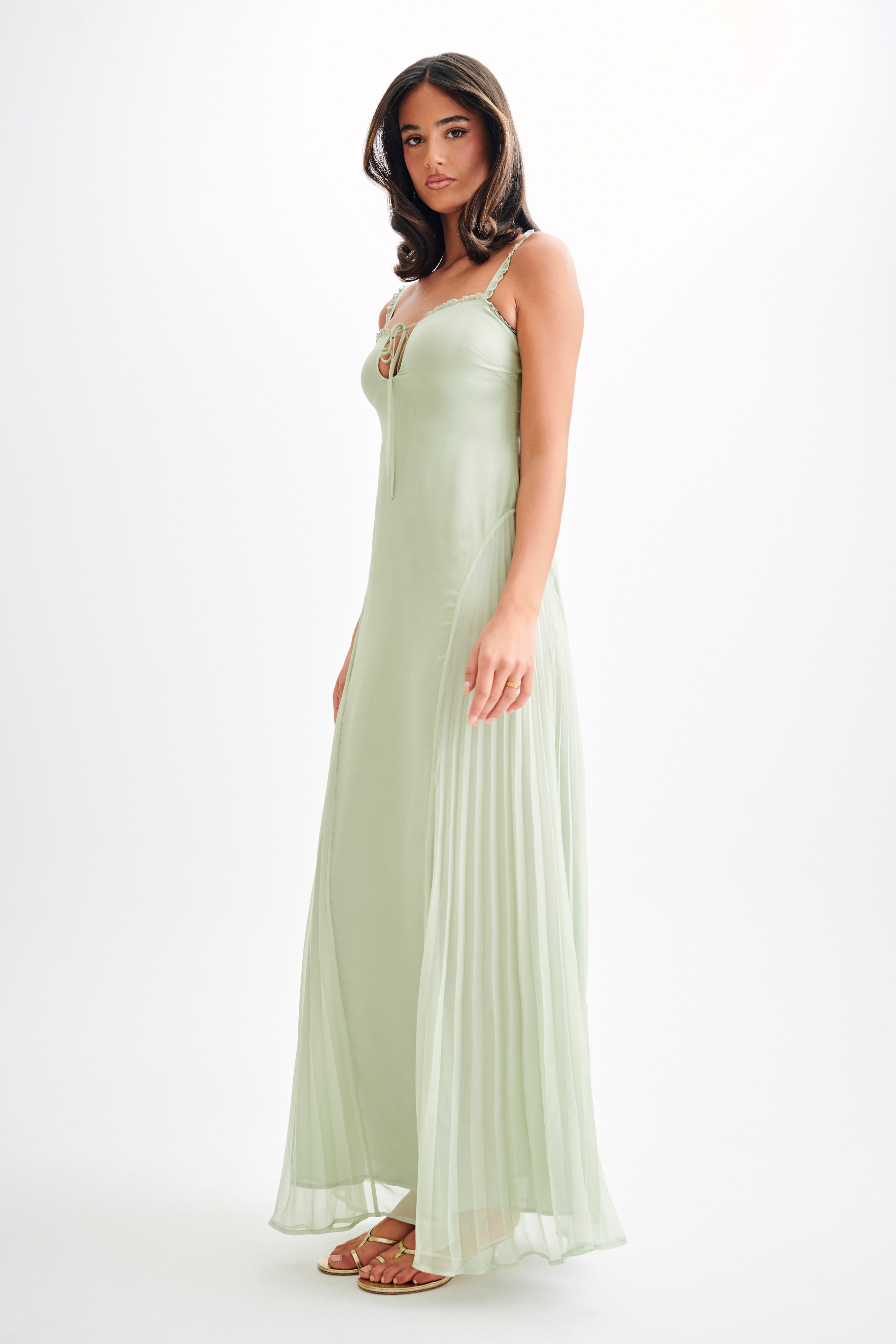Pastel green long dress outlet