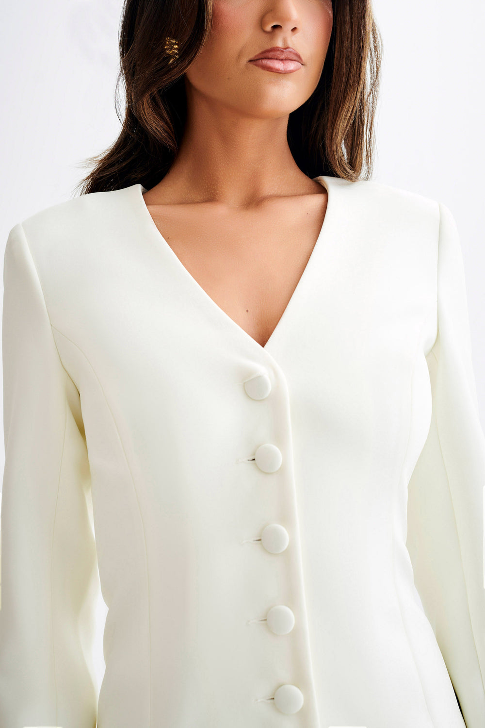 Hurley Long Sleeve Blazer Mini Dress - Ivory