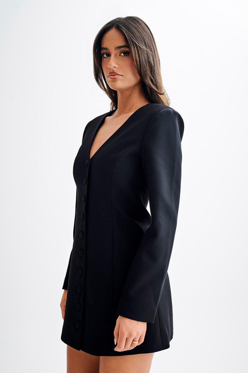 Hurley Long Sleeve Blazer Mini Dress - Black