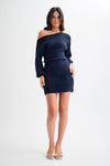 Rafferty Boat Neck Knit Mini Dress - Navy