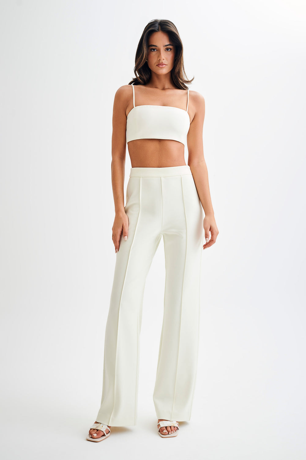 Perry Suiting Crop Top - Ivory