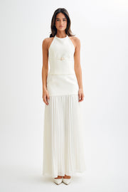 Letitia Suiting Halter Top With Buckle - Ivory