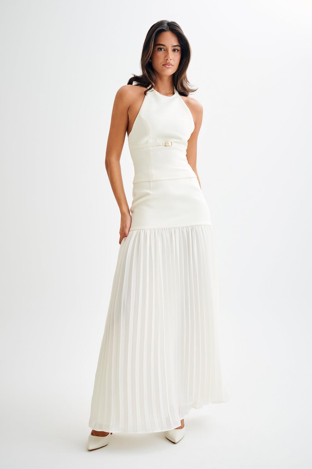 Jillian Pleated Maxi Skirt - Ivory