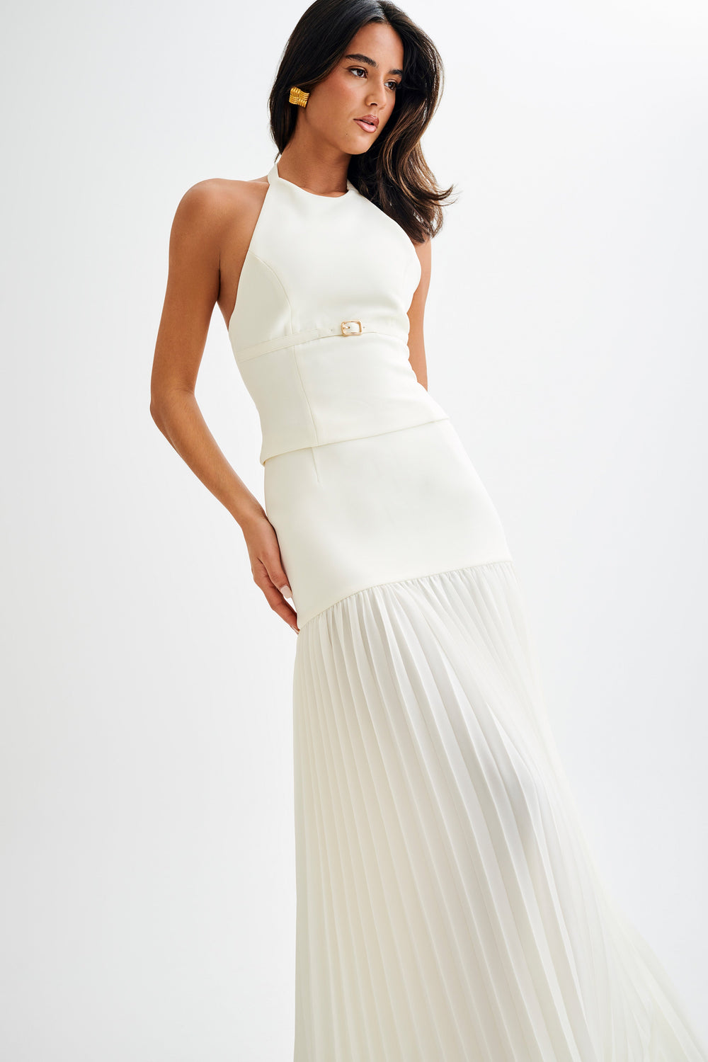 Jillian Pleated Maxi Skirt - Ivory