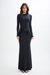 Halcyon Long Sleeve Slinky Maxi Dress - Coco