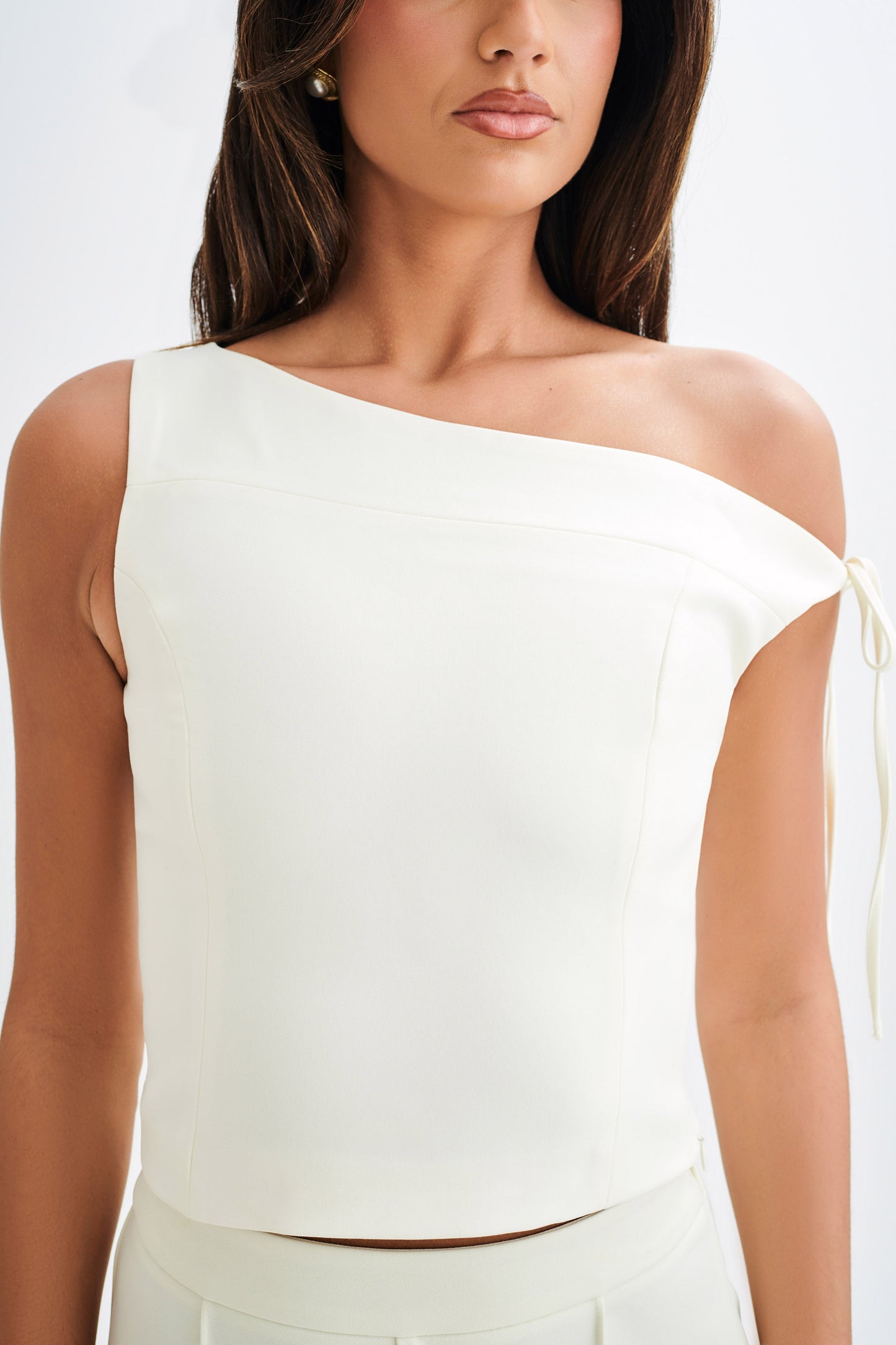 Ramsey Suiting Off Shoulder Top - Ivory