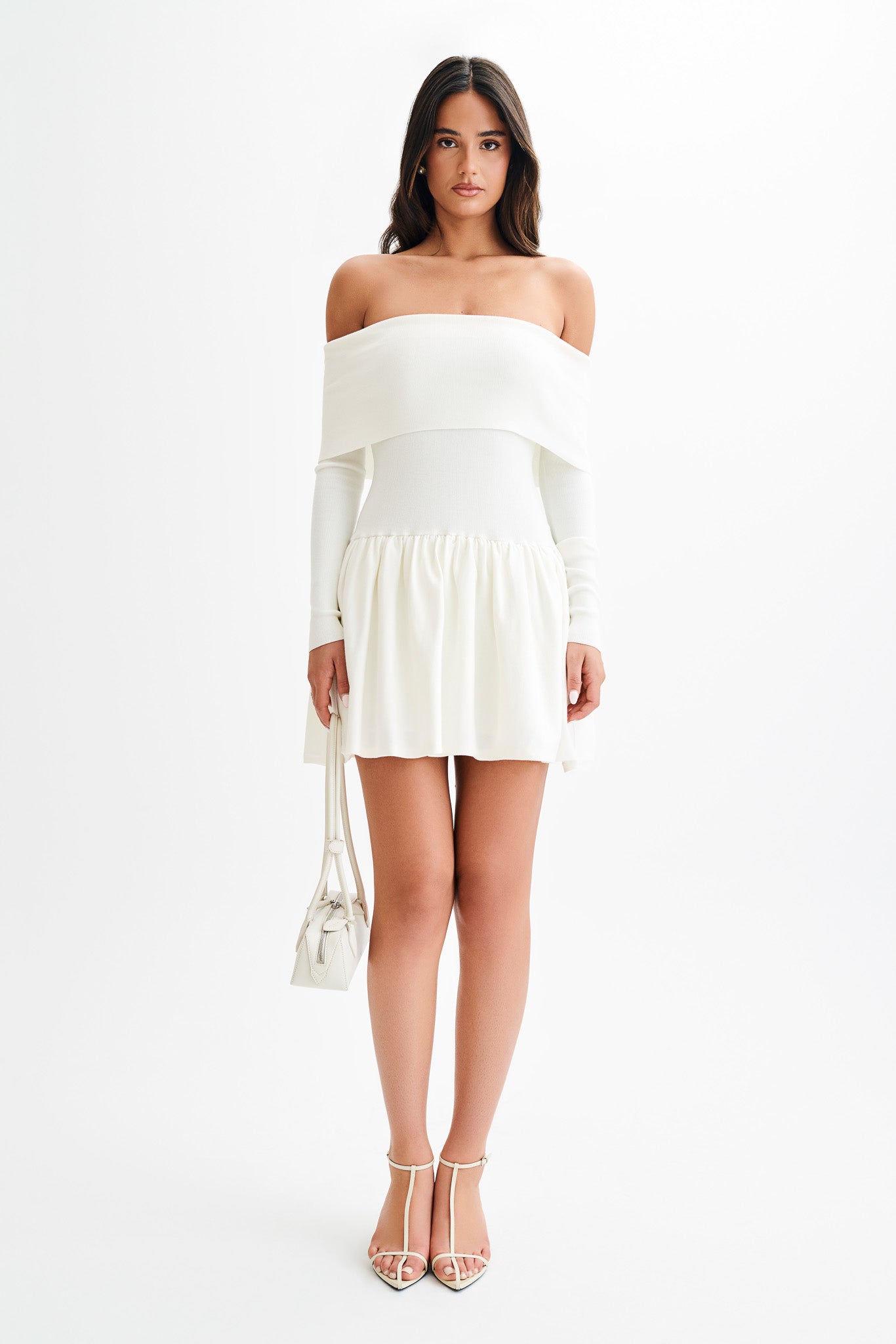 Atlanta Long Sleeve Mini Dress - Ivory