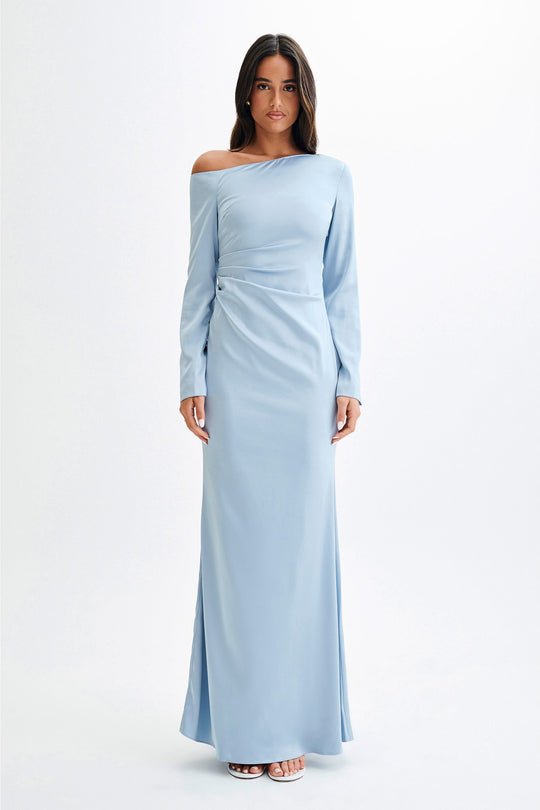 Avery  Long Sleeve Maxi Dress - Cornflower Blue