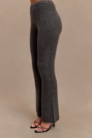 Shyann Straight Leg Knit Pant - Charcoal Marle