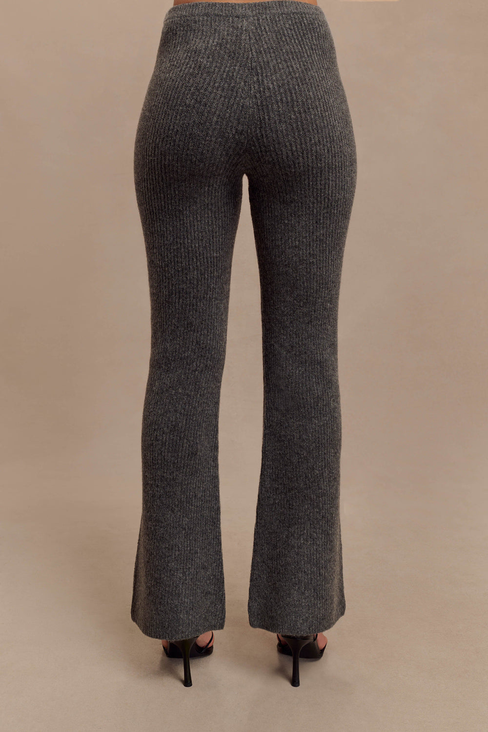 Shyann Straight Leg Knit Pant - Charcoal Marle