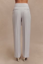 Penelope Pleated High Waisted Pants - Grey