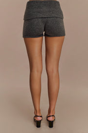 Aubrey Knit Shorts - Charcoal Marle