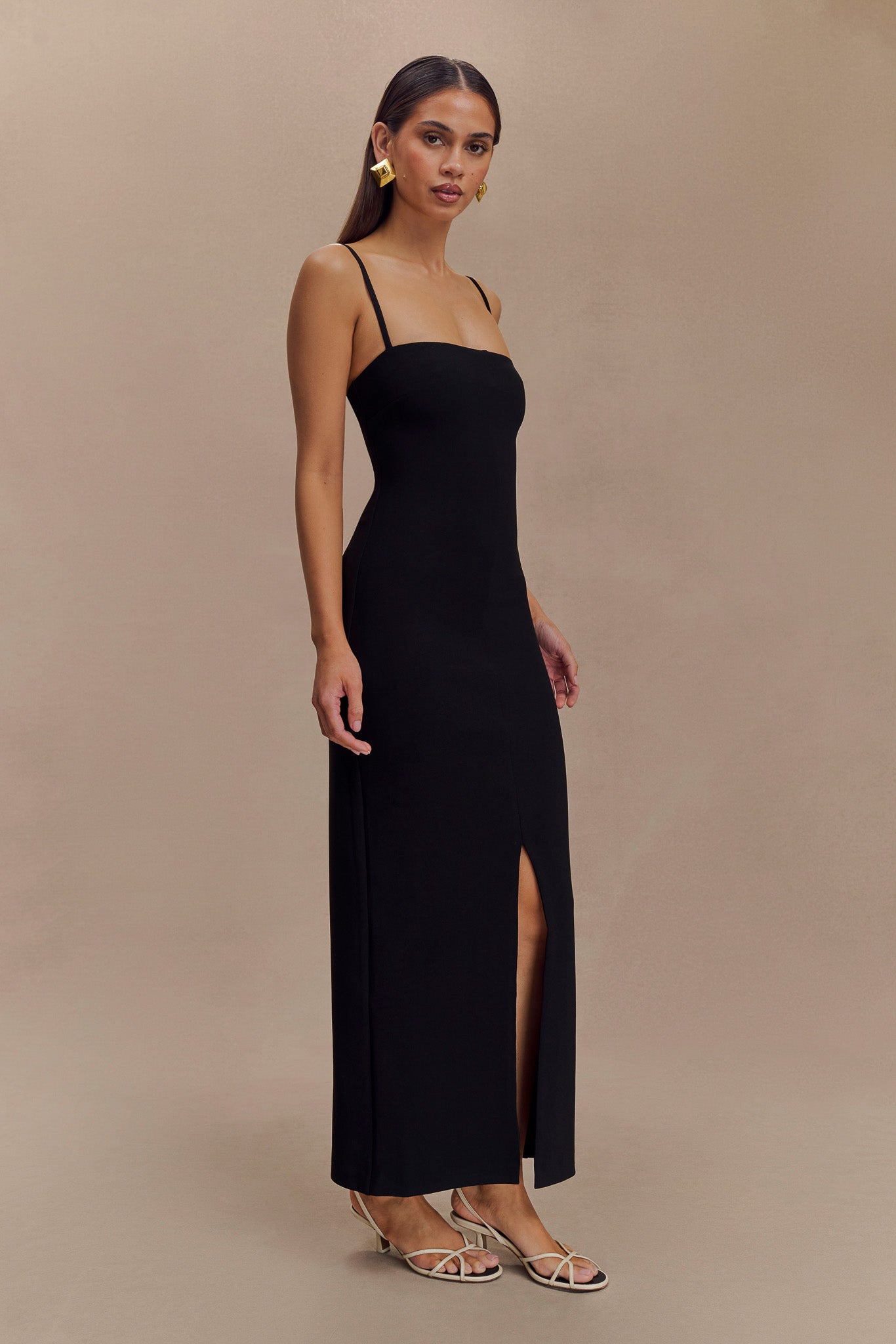 Delia Crepe Maxi Dress - Black