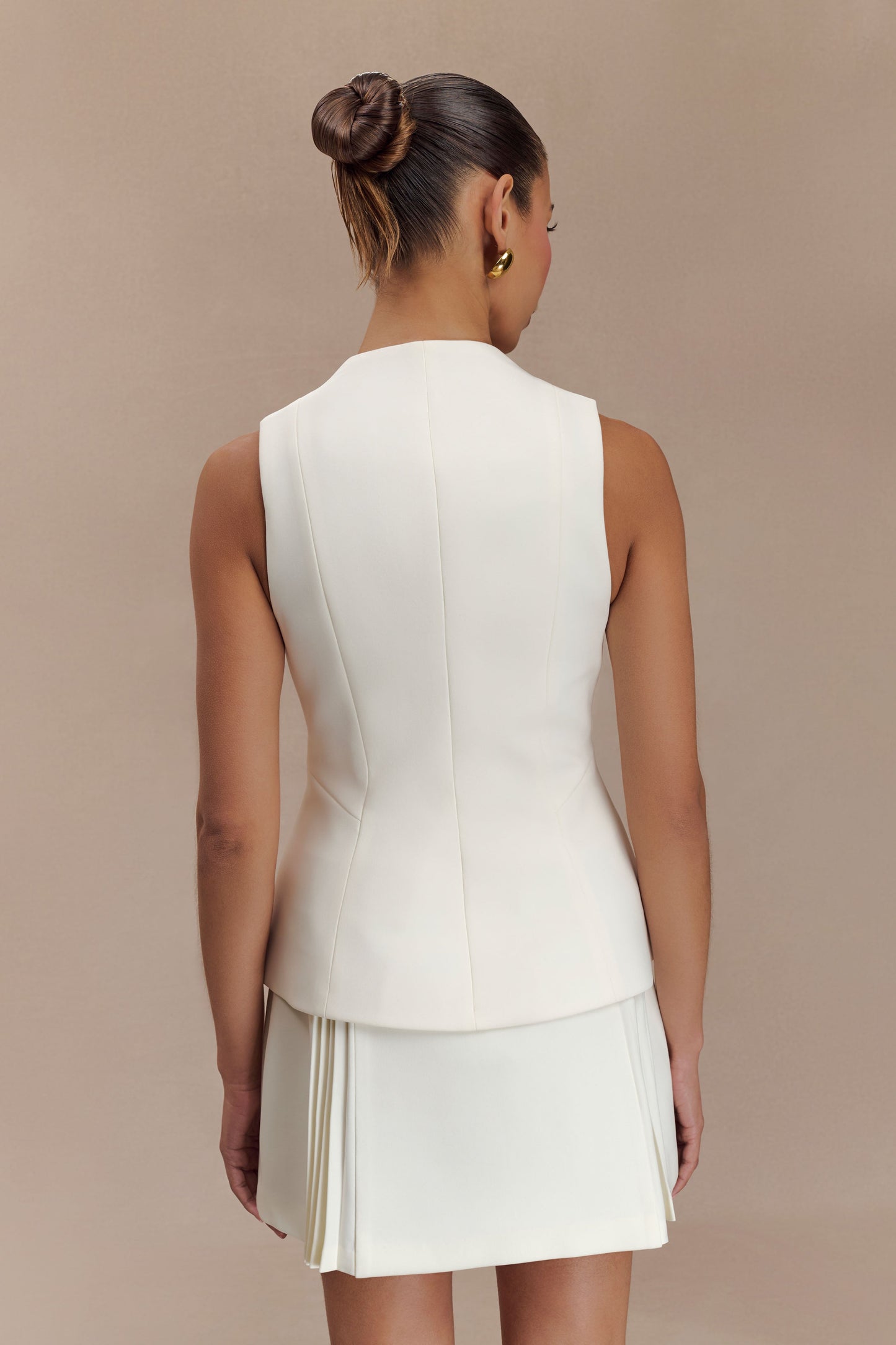 Melinda Structured Vest Top - Ivory